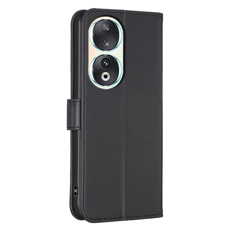 For Honor 90 Case Clover Pattern PU Leather Foldable Stand Phone Wallet Cover