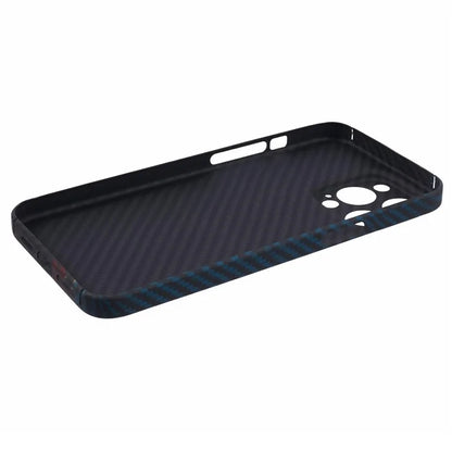 For iPhone 14 Pro Cell Phone Case Aramid Fiber Color Stripe Protective Cover (Precise Lens Cutout)