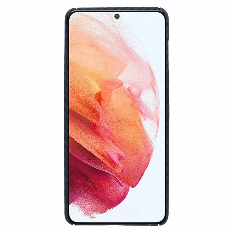 For Samsung Galaxy S21+ 5G Cell Phone Case Precise Cutout Aramid Fiber 1500D Coarse Texture Cover