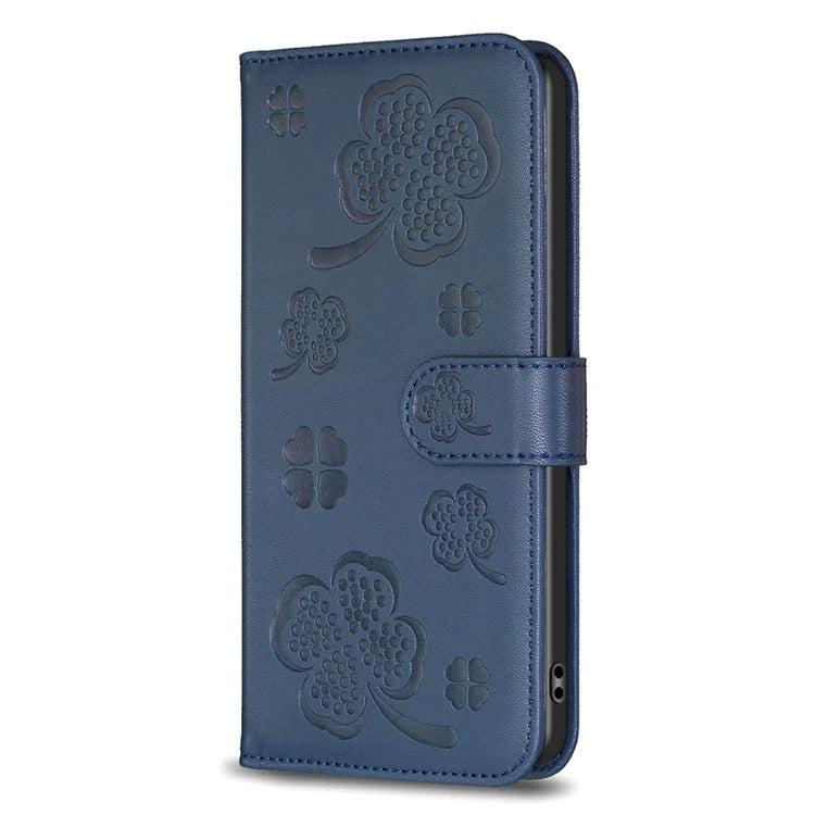 For Samsung Galaxy S22 Ultra 5G Case Leather Clover Imprint Stand Smart Phone Cover