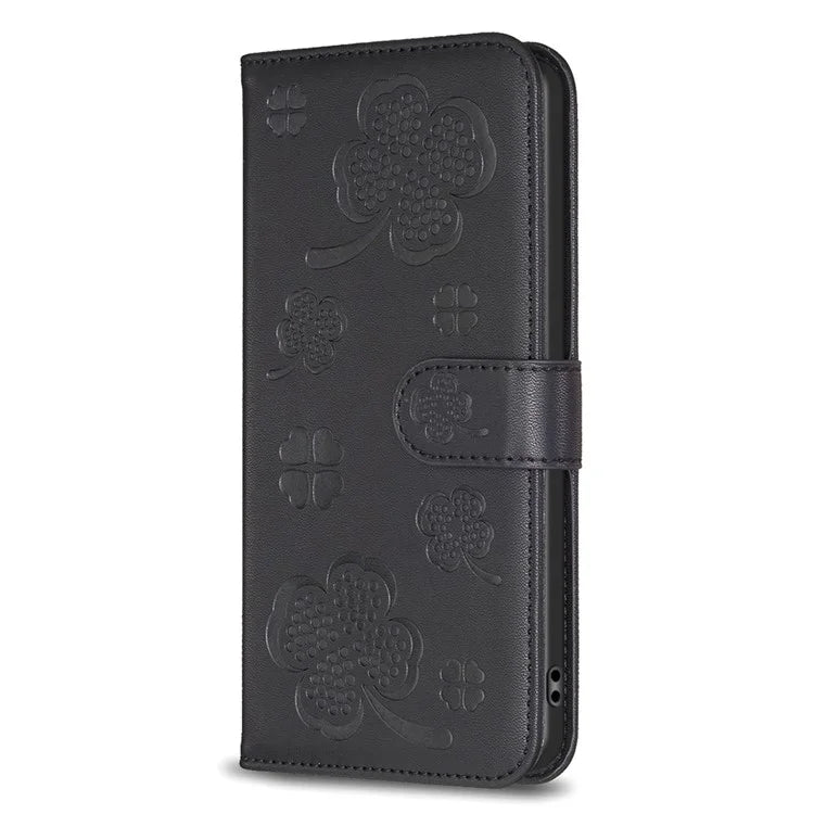 For Samsung Galaxy S22 Ultra 5G Case Leather Clover Imprint Stand Smart Phone Cover