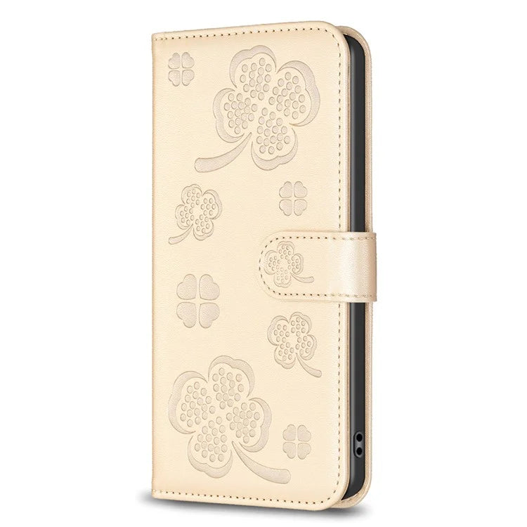 For Samsung Galaxy S22 Ultra 5G Case Leather Clover Imprint Stand Smart Phone Cover