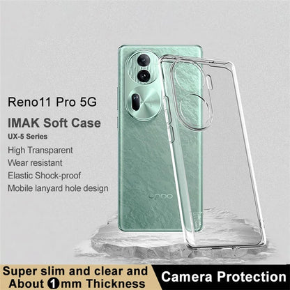 IMAK UX-5 Series for Oppo Reno11 Pro 5G (Global) / Reno11 (China) 5G Case Clear TPU Phone Cover (Slim Style)