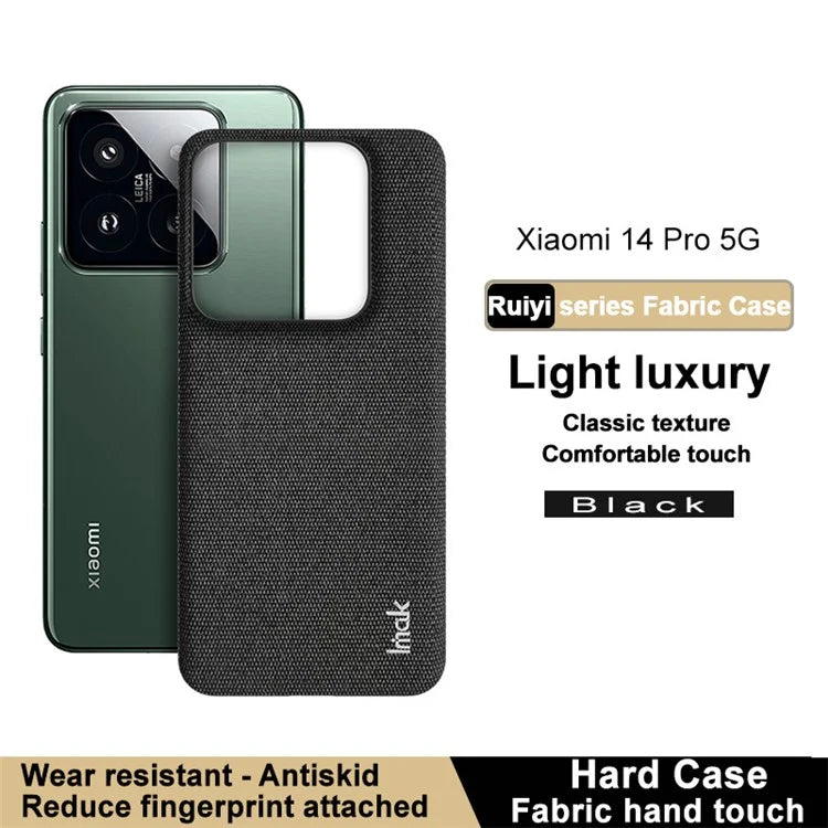 IMAK Ruiyi Series for Xiaomi 14 Pro Case PU Leather Coated PC Cloth Texture Phone Cover