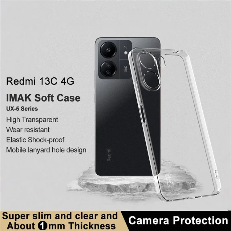 IMAK UX-5 Series for Xiaomi Redmi 13C / Poco C65 4G TPU Case Transparent Phone Cover (Slim Style)