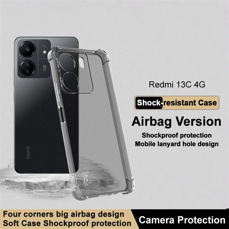 IMAK For Xiaomi Redmi 13C / Poco C65 4G Case Airbag Protection Phone TPU Cover Black
