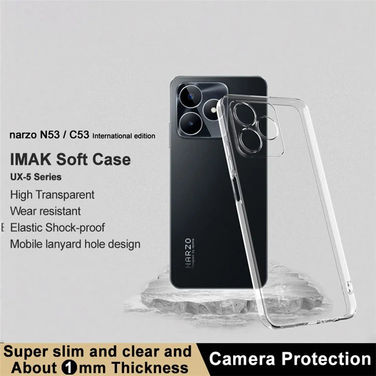 IMAK UX-5 Series for Realme C53 (Global) / C53 (India) / C51 / Narzo N53 4G TPU Case Clear Phone Cover (Slim Style)