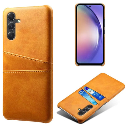 For Samsung Galaxy S24 Case PU+Hard PC Phone Protector with Dual Card Slots