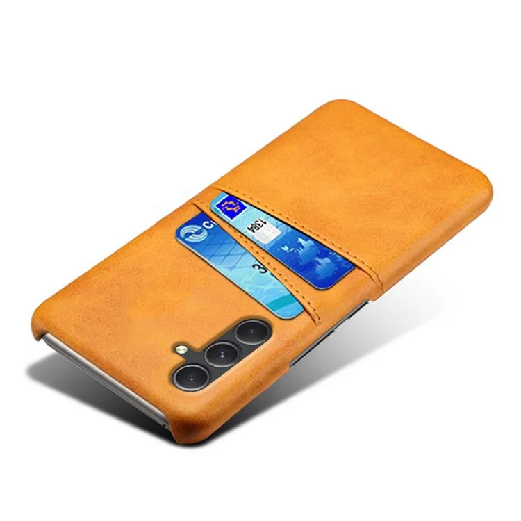 For Samsung Galaxy S24 Case PU+Hard PC Phone Protector with Dual Card Slots