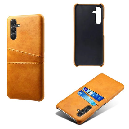 For Samsung Galaxy S24 Case PU+Hard PC Phone Protector with Dual Card Slots