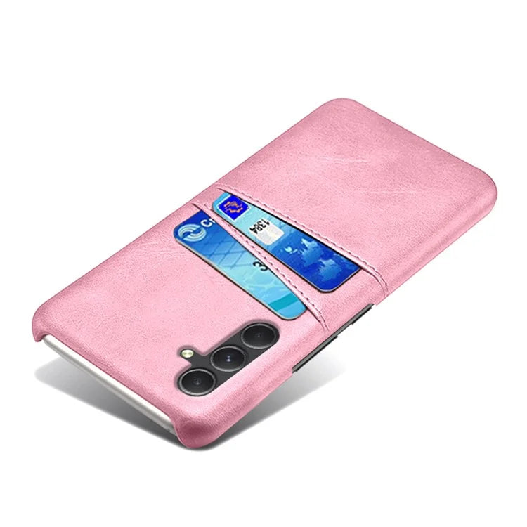 For Samsung Galaxy S24 Case PU+Hard PC Phone Protector with Dual Card Slots