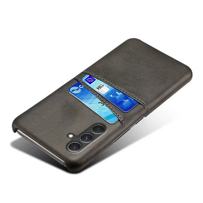 For Samsung Galaxy S24 Case PU+Hard PC Phone Protector with Dual Card Slots