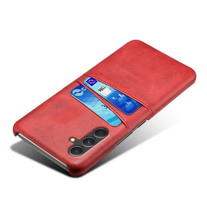 For Samsung Galaxy S24 Case PU+Hard PC Phone Protector with Dual Card Slots