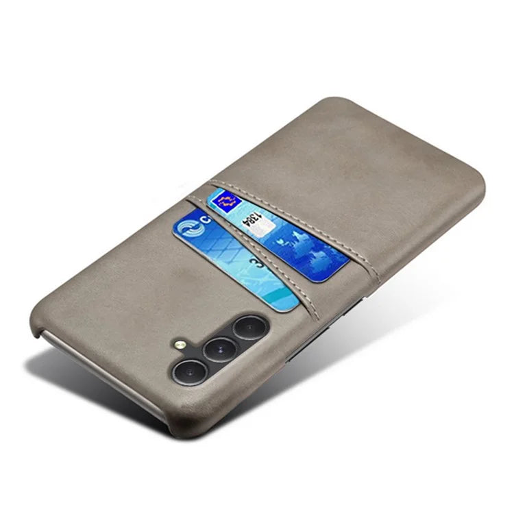For Samsung Galaxy S24 Case PU+Hard PC Phone Protector with Dual Card Slots