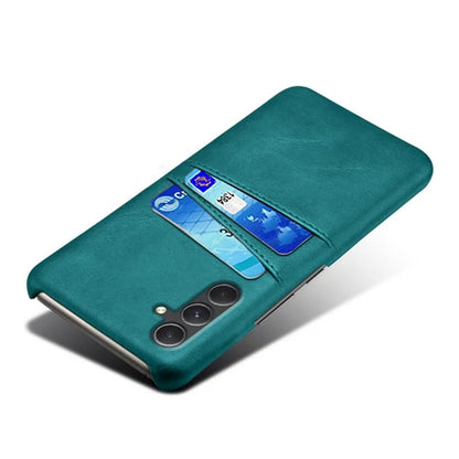 For Samsung Galaxy S24 Case PU+Hard PC Phone Protector with Dual Card Slots