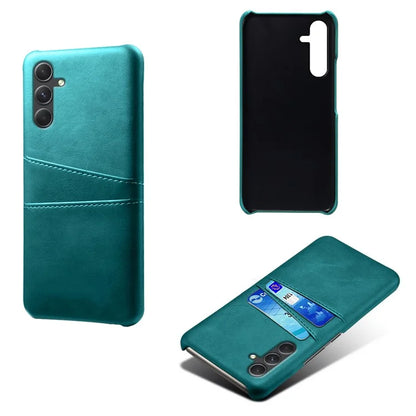 For Samsung Galaxy S24 Case PU+Hard PC Phone Protector with Dual Card Slots