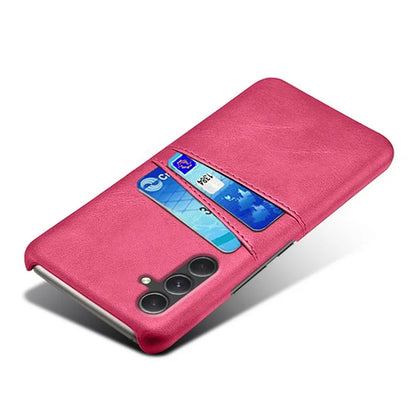 For Samsung Galaxy S24 Case PU+Hard PC Phone Protector with Dual Card Slots
