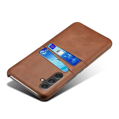 For Samsung Galaxy S24 Case PU+Hard PC Phone Protector with Dual Card Slots