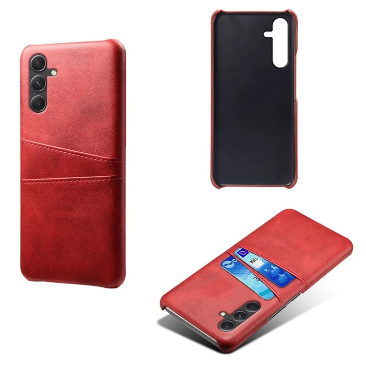 For Samsung Galaxy S24+ Cell Phone Case PU+Hard PC Anti-scratch Card Holder Back Shell