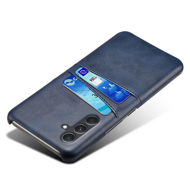 For Samsung Galaxy S24+ Cell Phone Case PU+Hard PC Anti-scratch Card Holder Back Shell