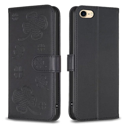For iPhone 6 / 6s / 7 / 8 / SE (2020) / SE (2022) Phone Case PU Leather Clover Imprinted Wallet Cover