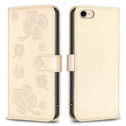 For iPhone 6 / 6s / 7 / 8 / SE (2020) / SE (2022) Phone Case PU Leather Clover Imprinted Wallet Cover