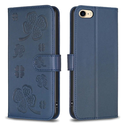 For iPhone 6 / 6s / 7 / 8 / SE (2020) / SE (2022) Phone Case PU Leather Clover Imprinted Wallet Cover