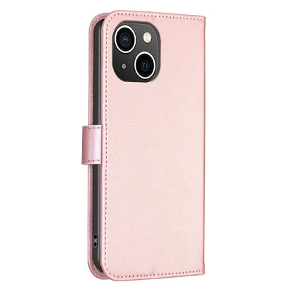 For iPhone 13 / 14 Leather Phone Case Clover Imprinted Wallet Flip Cover