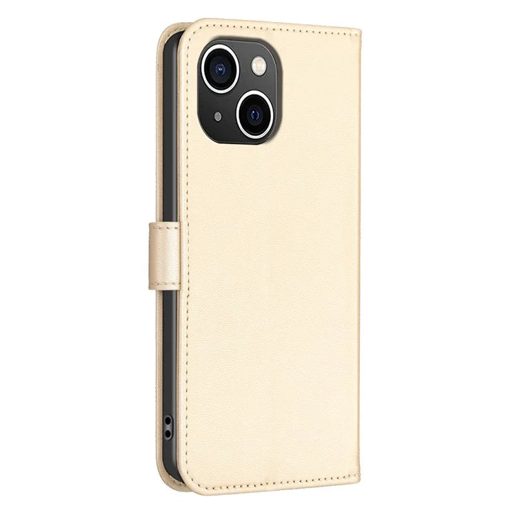 For iPhone 13 / 14 Leather Phone Case Clover Imprinted Wallet Flip Cover