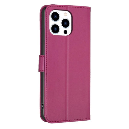 For iPhone 13 Pro PU Leather Case Imprinted Clover Pattern Flip Wallet Phone Cover
