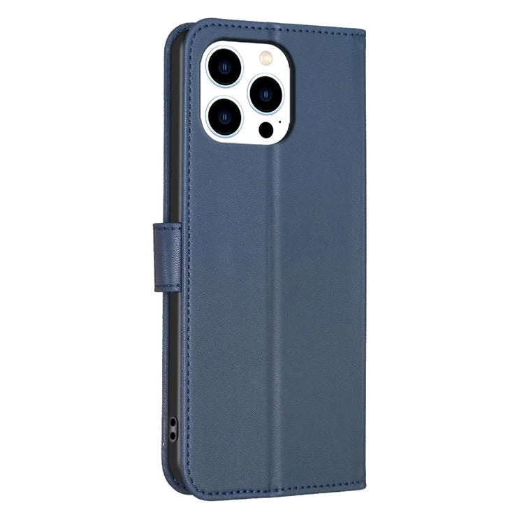 For iPhone 13 Pro PU Leather Case Imprinted Clover Pattern Flip Wallet Phone Cover