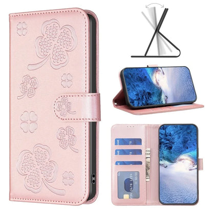 For Oppo A78 5G Leather Case Stand Function Clover Pattern Wallet Phone Cover