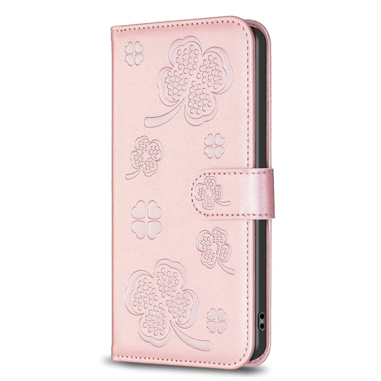 For Oppo A78 5G Leather Case Stand Function Clover Pattern Wallet Phone Cover