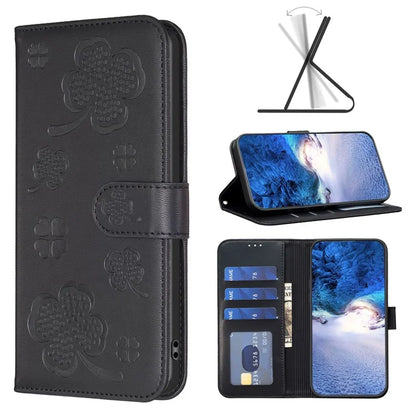 For Oppo A78 5G Leather Case Stand Function Clover Pattern Wallet Phone Cover