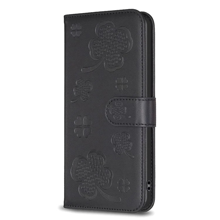 For Oppo A78 5G Leather Case Stand Function Clover Pattern Wallet Phone Cover