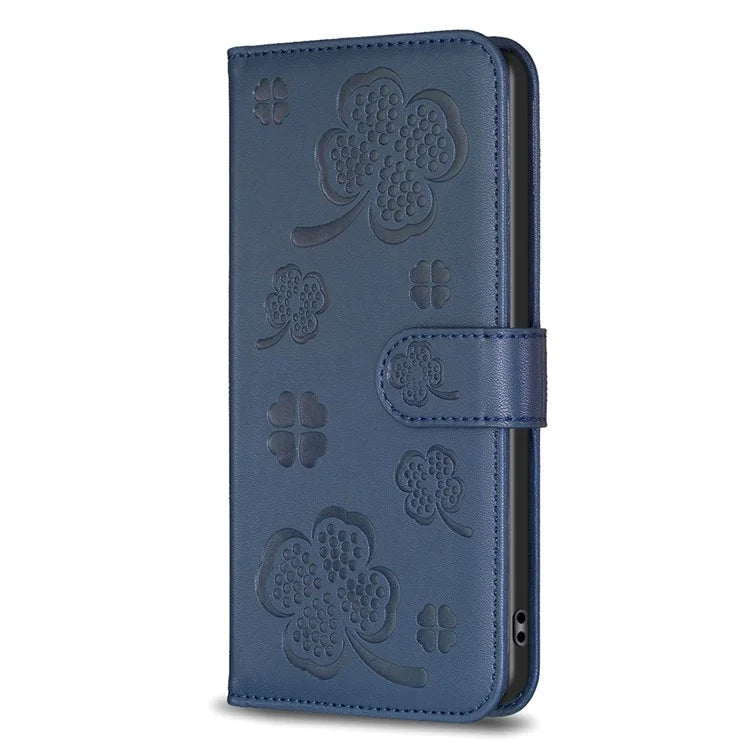 For Oppo A78 5G Leather Case Stand Function Clover Pattern Wallet Phone Cover