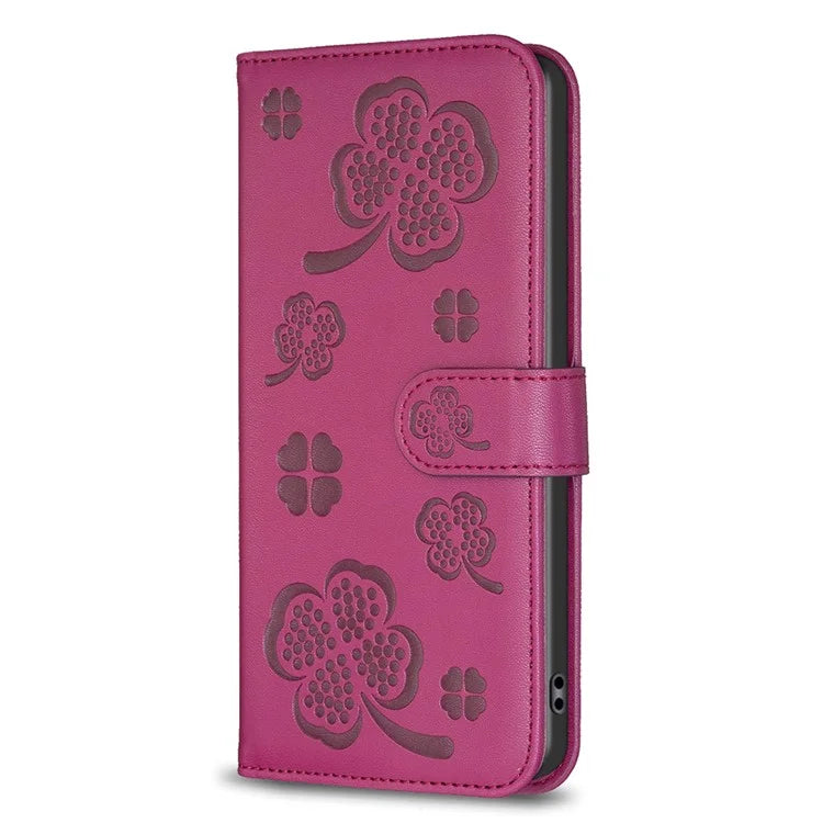 For Oppo A78 5G Leather Case Stand Function Clover Pattern Wallet Phone Cover