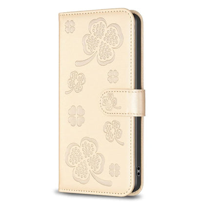 For Xiaomi Redmi 13C 4G / Poco C65 4G Leather Phone Case Clover Pattern Stand Magnetic Closure Cover