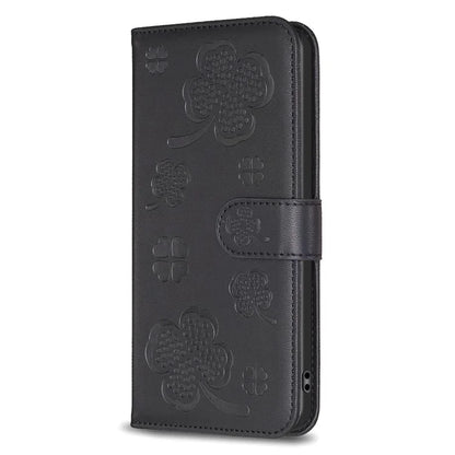 For Xiaomi Redmi 13C 4G / Poco C65 4G Leather Phone Case Clover Pattern Stand Magnetic Closure Cover