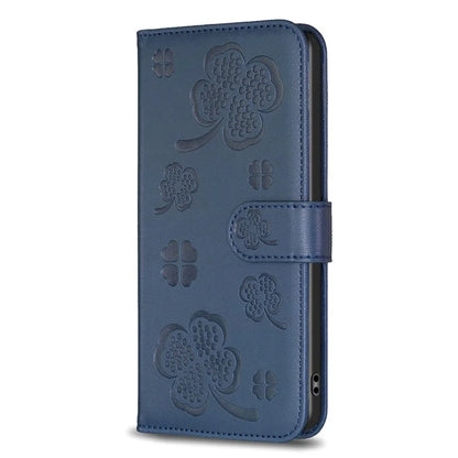For Xiaomi Redmi 13C 4G / Poco C65 4G Leather Phone Case Clover Pattern Stand Magnetic Closure Cover