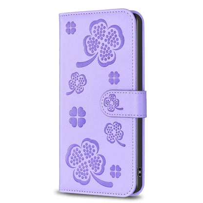 For Oppo A38 4G / A18 4G Leather Wallet Case Stand Clover Pattern Imprinted Phone Cover