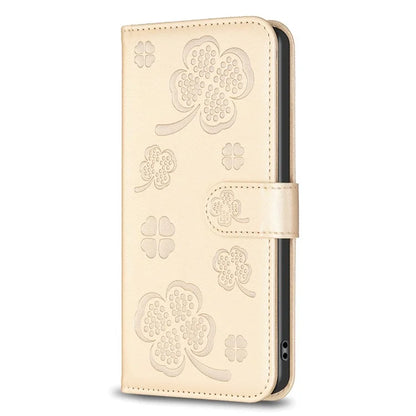 For Oppo A38 4G / A18 4G Leather Wallet Case Stand Clover Pattern Imprinted Phone Cover