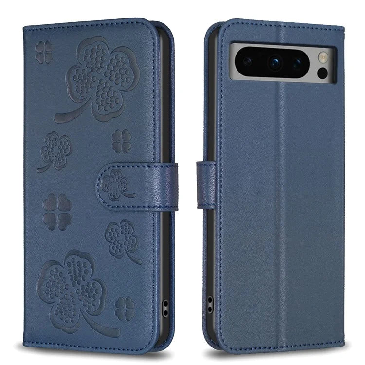 For Google Pixel 8 Pro Clover Pattern Case Wallet PU Leather Folio Phone Cover