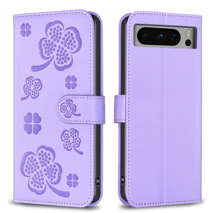 For Google Pixel 8 Pro Clover Pattern Case Wallet PU Leather Folio Phone Cover
