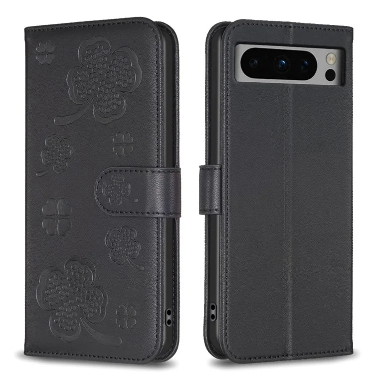 For Google Pixel 8 Pro Clover Pattern Case Wallet PU Leather Folio Phone Cover