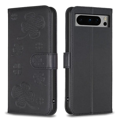 For Google Pixel 8 Pro Clover Pattern Case Wallet PU Leather Folio Phone Cover