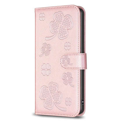 For Google Pixel 7 5G Leather Flip Cover Clover Pattern Imprinted Wallet Phone Case