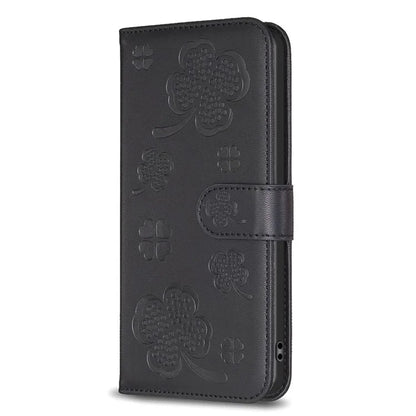 For Google Pixel 7 5G Leather Flip Cover Clover Pattern Imprinted Wallet Phone Case