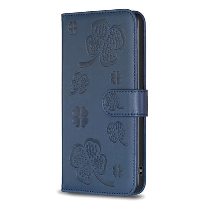 For Google Pixel 7 5G Leather Flip Cover Clover Pattern Imprinted Wallet Phone Case
