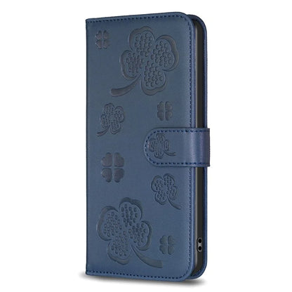 For Xiaomi Redmi 12 4G Wallet Flip Cover PU Leather Clover Imprinted Folio Phone Case
